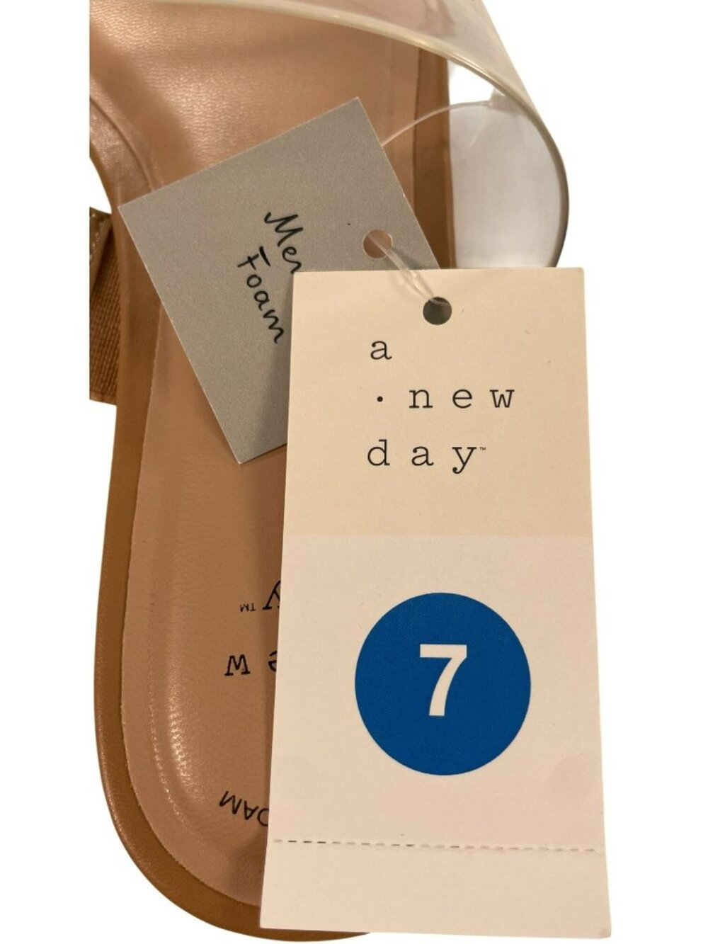 A New Day Anna Memory Foam Sandals Clear Comfortable & Lightweight Slip-On Sz 7 - Picture 6 of 10